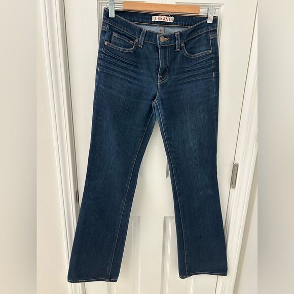 J Brand Boot Leg Cut Jeans Low Rise Dark Wash Size 27 Like New - Picture 1 of 8